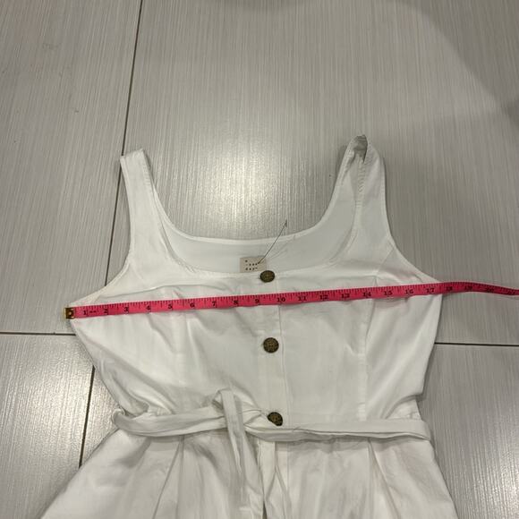 A New Day Pre loved white buttoned down lined Dress with belt and Pockets. - Picture 7 of 9